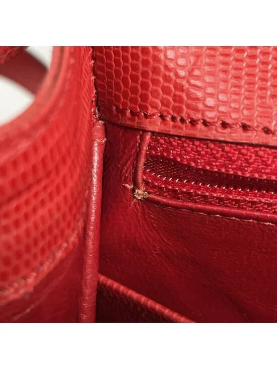 Celine Blason Logo 2-Way Shoulder Bag Leather Red - Picture 8 of 9